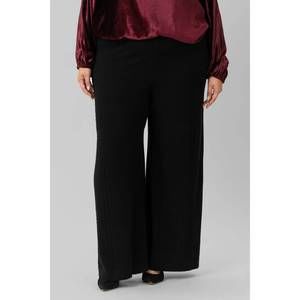 NEW TRICOT CHIC plaid wide leg pants - plus in black